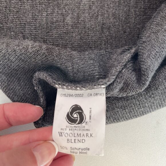 Lucia Sweater Size EU 42 Womens Gray Wool Blend Mock Neck Long Sleeve Fine Rib - Picture 9 of 11